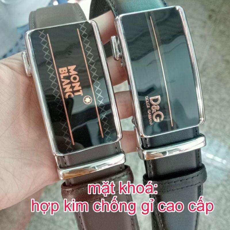 Thắt lưng nam da bò nguyên miếng đầu khoá tự động cao cấp, THC bảo hành 12 tháng