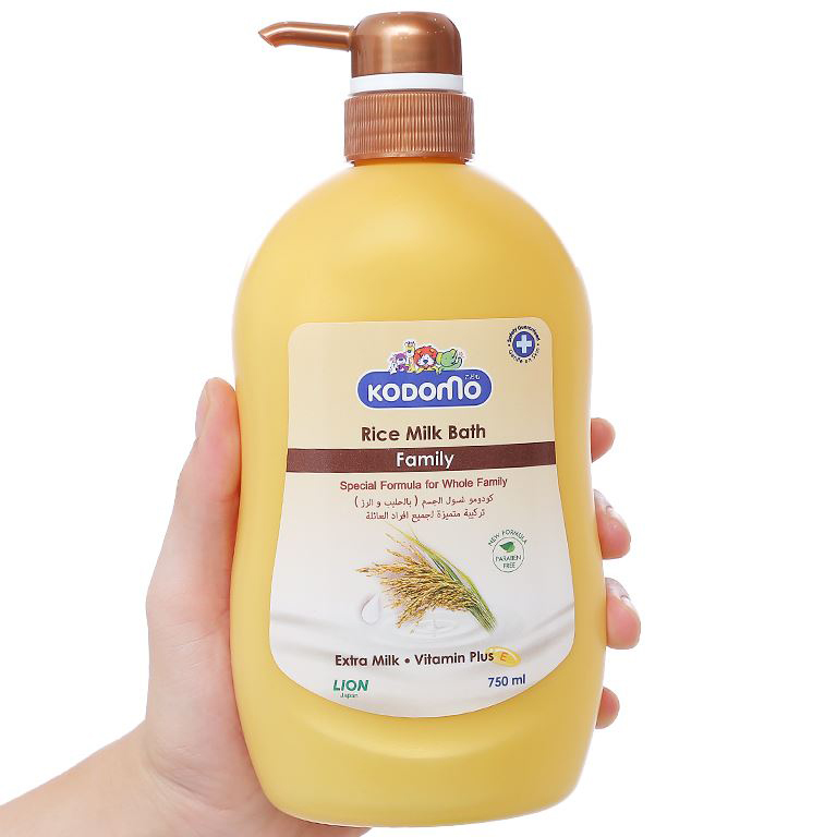 Sữa tắm Kodomo Rice Milk 750ml - Sử dụng được cho cả trẻ em và người lớn, phù hợp với mọi loại da.