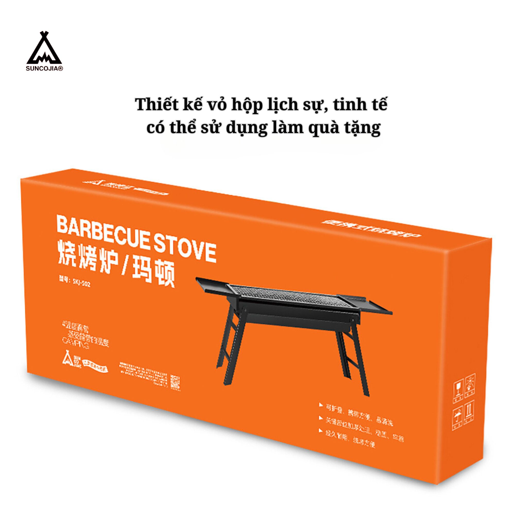 Bếp nướng ngoài trời tặng dụng cụ hỗ trợ,bếp nướng than gỗ, có thể gấp gọn và di động