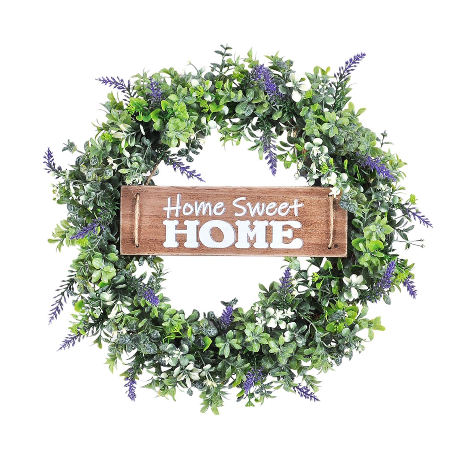 Eucalyptus Leaves Wreath for Front Door with Board Decoration Window Hanging