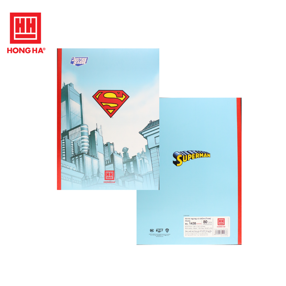 Combo 5 Vở kẻ ngang DC COMICS Hồng Hà 80 trang- 1438