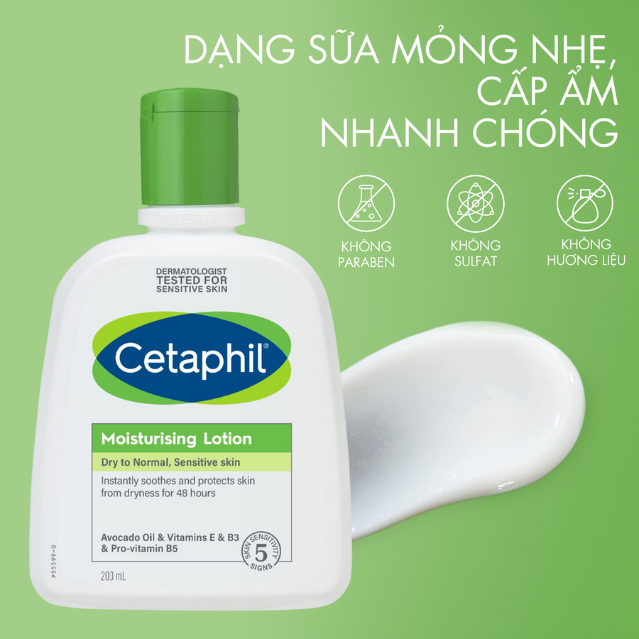 Sữa dưỡng ẩm cho da nhạy cảm Cetaphil Moisturizing Lotion 200ml