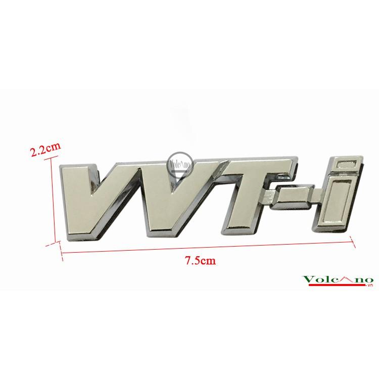 Tem logo chữ nổi VVT-i dán trang trí xe ô tô