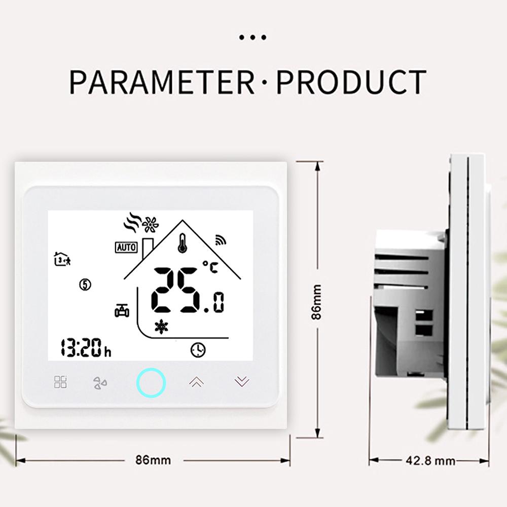 Quạt bàn BAC-002ELZB điều hòa trung tâm TUYA ZIGBEE có thể điều chỉnh từ 5-99 ℃ Bảng điều khiển LCD