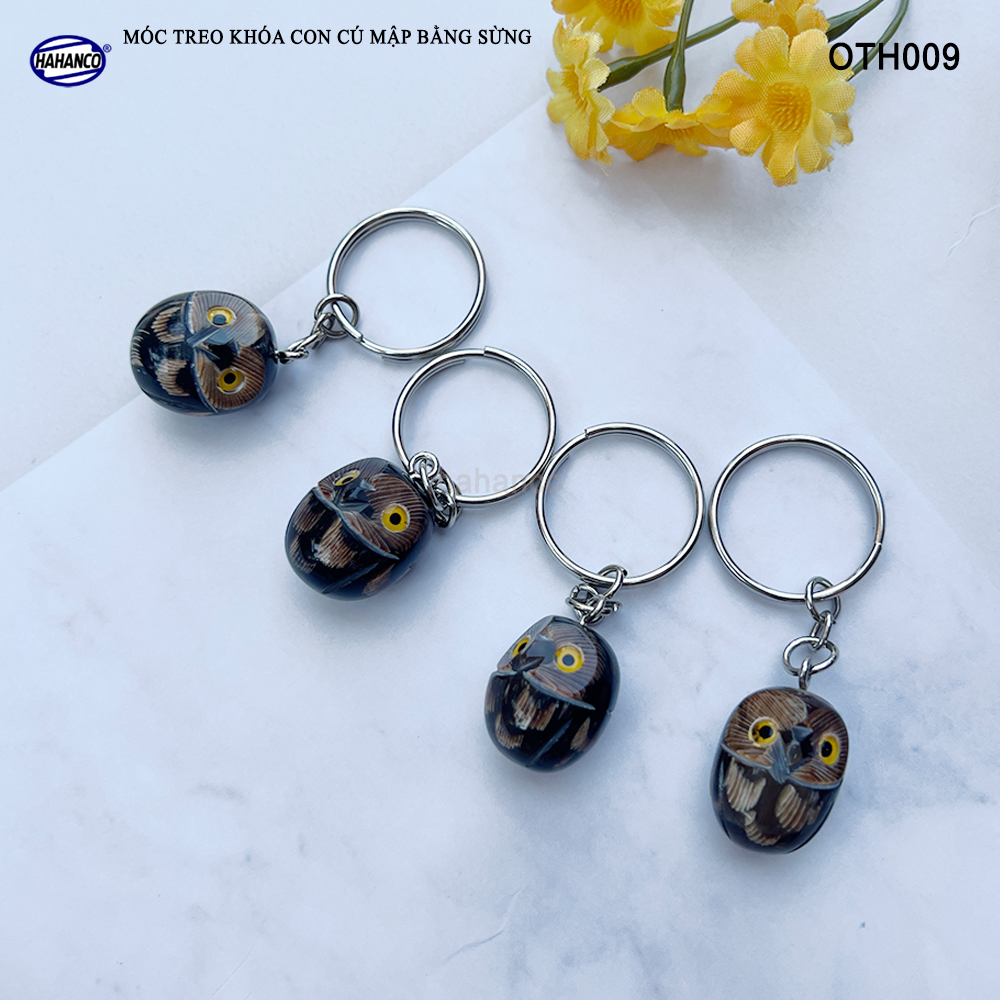 Móc Khóa Sừng Hình Cú Mập Mũm Mĩm Hình Dáng Đáng Yêu HAHANCO - OTH009