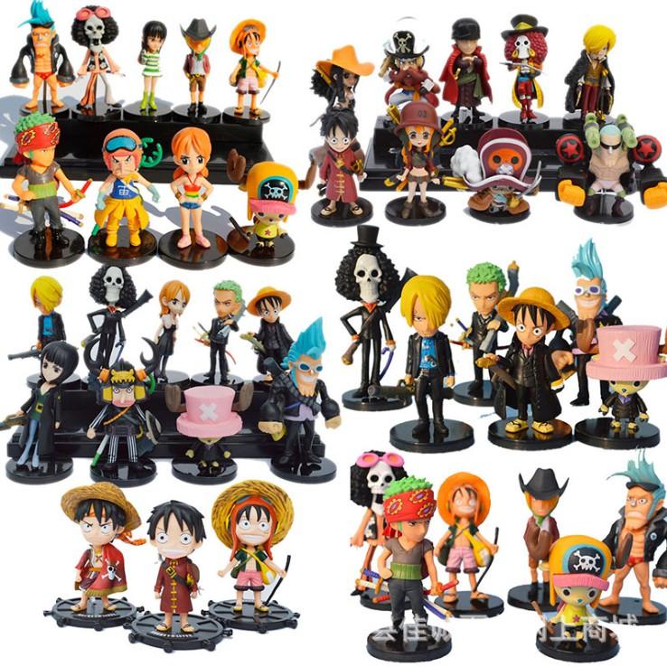 Bộ combo 09 mô hình nhân vật team One Piece trong trang phục suit đen lịch lãm