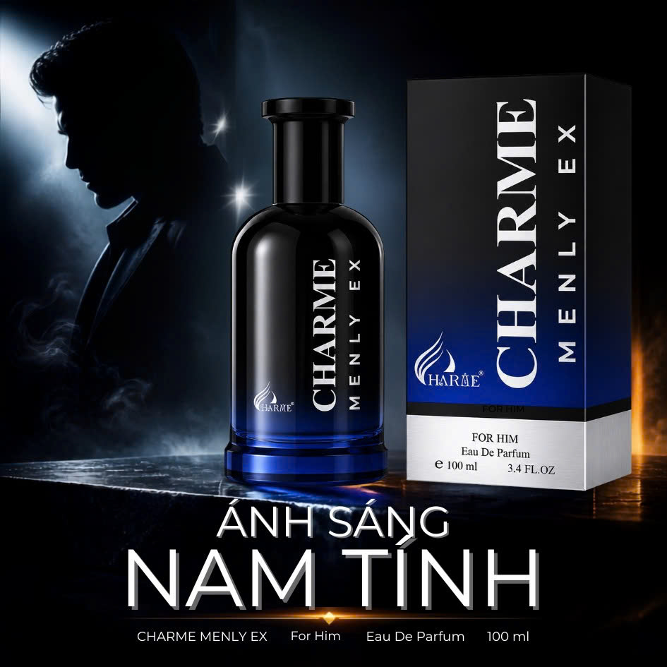 [HÀNG MỚI VỀ] Nước Hoa Nam Charme Menly Ex 100ml Chính Hãng – Phiên Bản Mới – Nam Tính, Mạnh Mẽ, Lưu Hương 7–12H