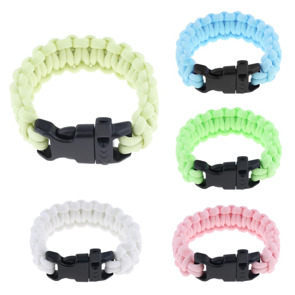 Outdoor Camping Hiking Survival Rope Paracord Bracelet with Buckle yellow