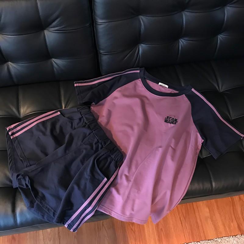 Set Áo Thun Ngắn Tay Cổ Tròn+quần Short Ống Rộng Thời Trang Nữ