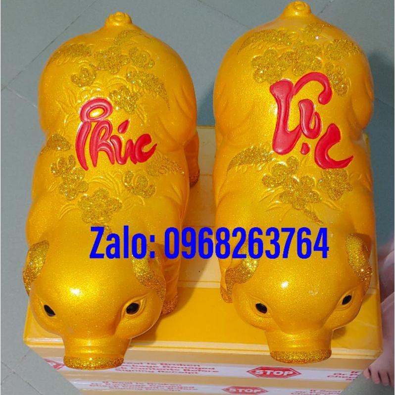 Heo đất tài lộc 33cm, sơn bóng phản quang, hàng cao cấp