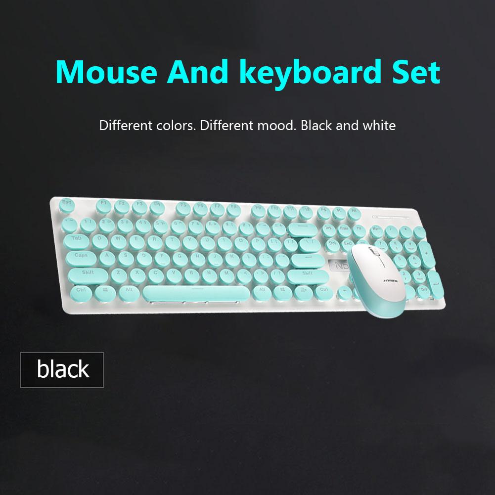2pcs N520 Wireless Mechanical Gaming Keyboard + Mouse 104 Keycaps with 1800dpi Optical Mice Kit for PC Laptop