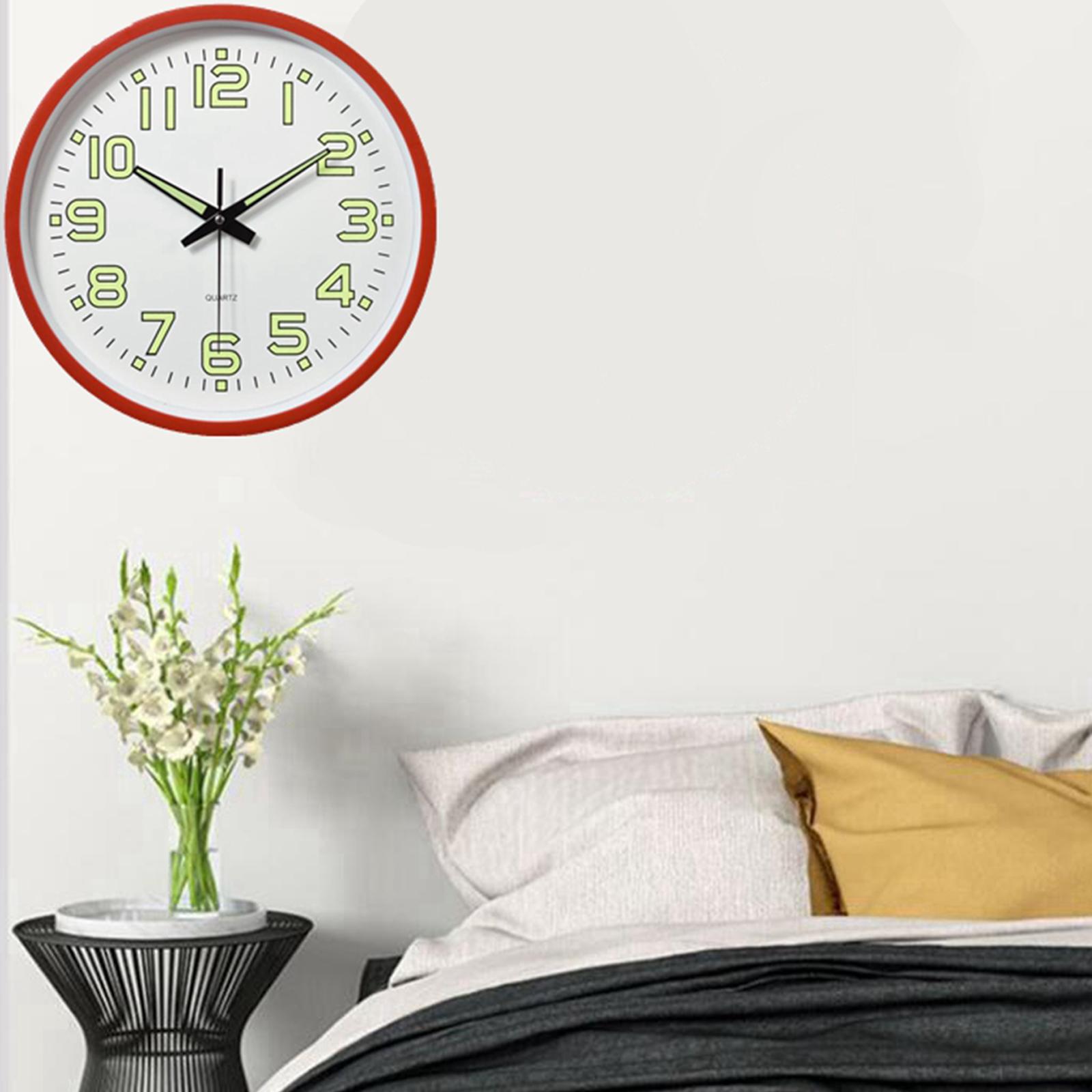 12 Inch Luminous Wall Clock Night Lights Round Wall Clock Easy to Read for Living Room and Bedroom