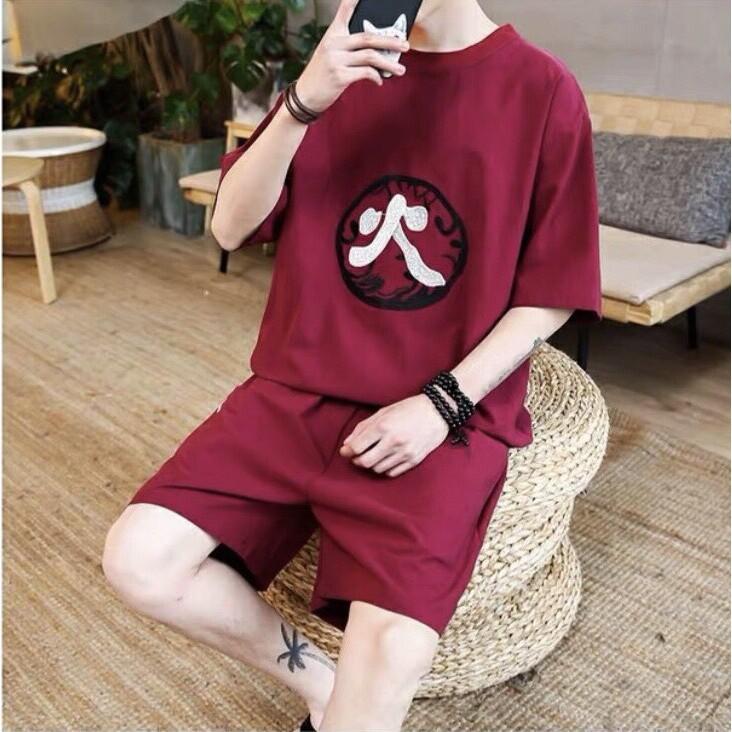 Set đồ mặc nhà unisex dễ thương chật liệu Cotton 