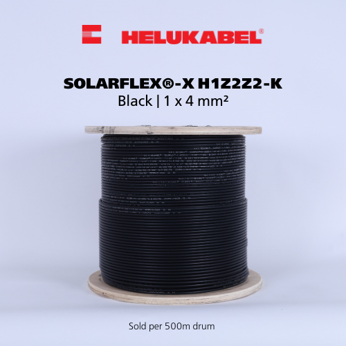 Dây cáp DC HELUKABEL SOLARFLEX-X H1Z2Z2-K | 1 x 4 mm² | Cuộn 500m