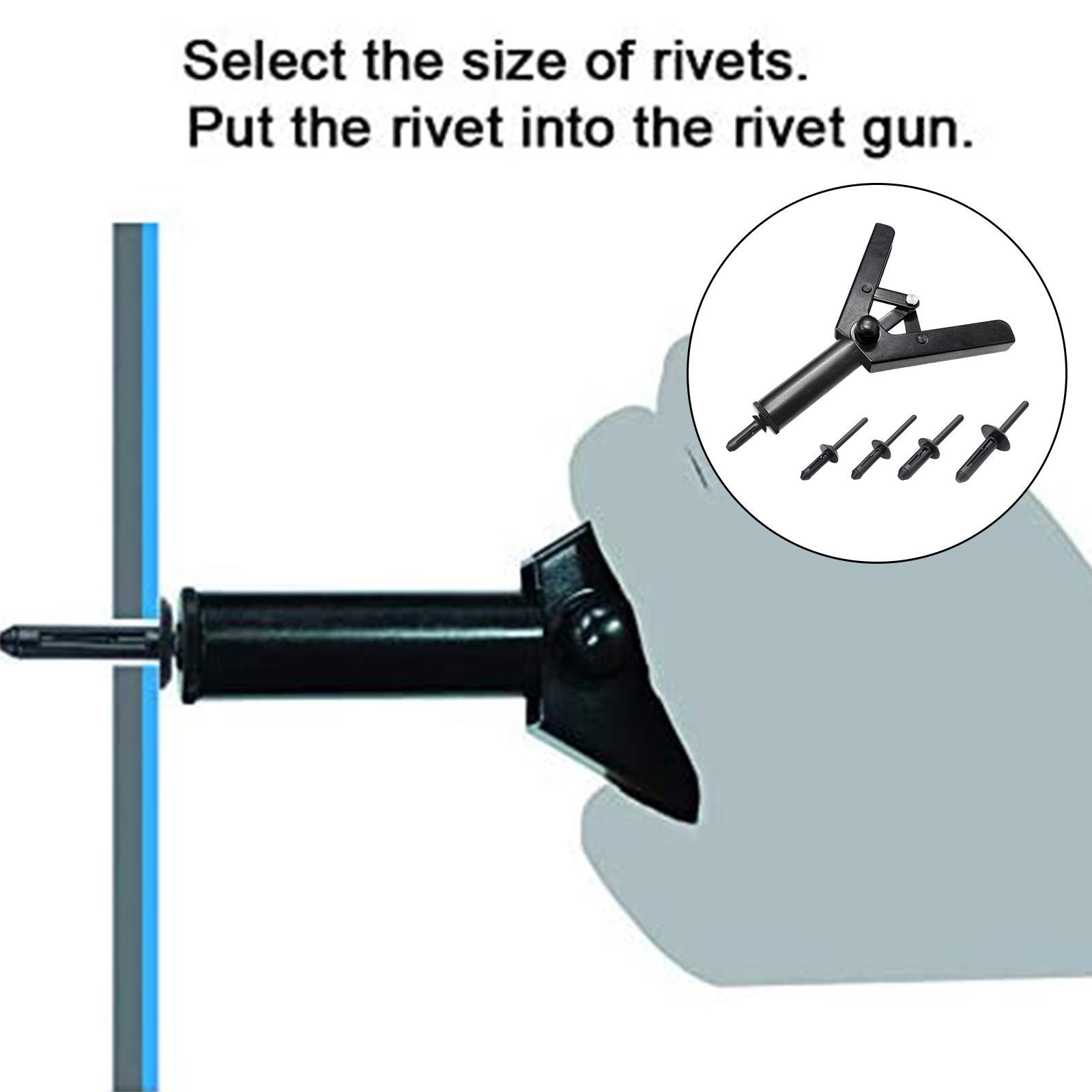 Pp Rivet Clip with Rivet Machine Puller 4 Popular Sizes Replacement Kit