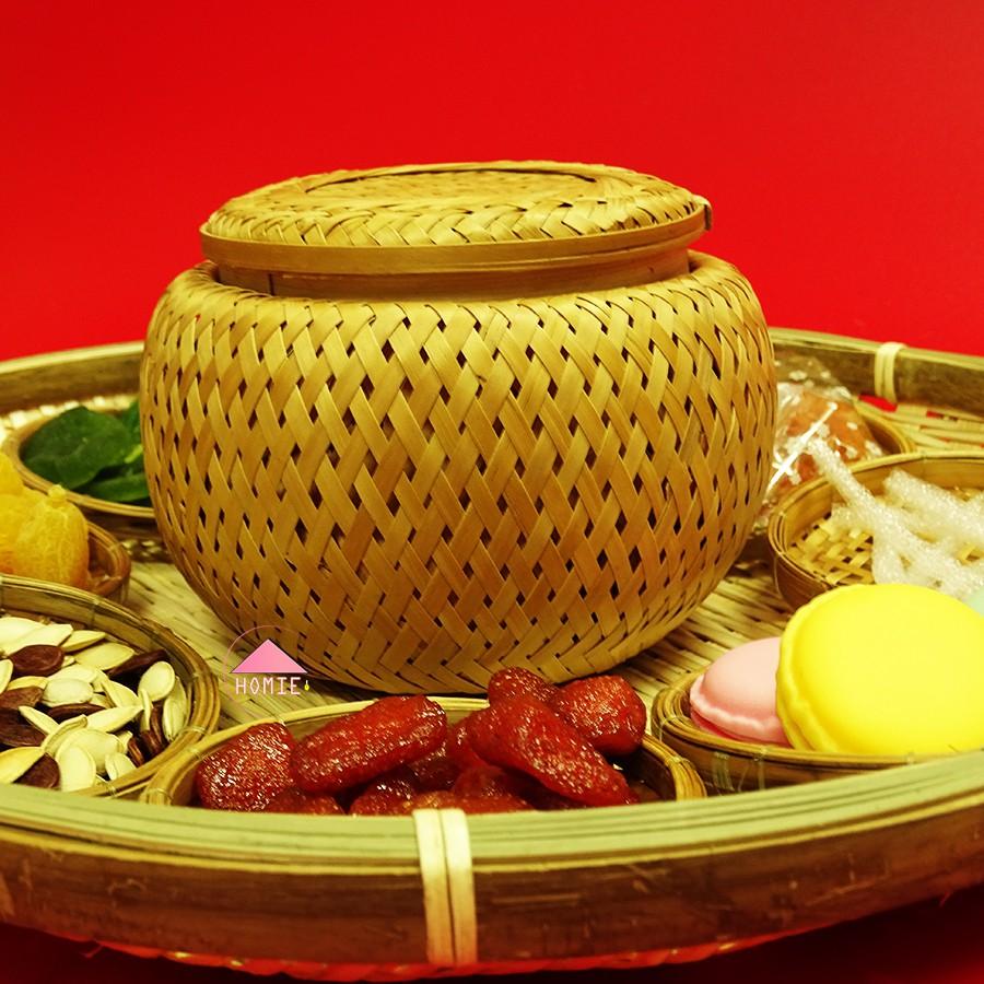 Hộp tre đan 2 lớp đựng đồ dùng đa năng