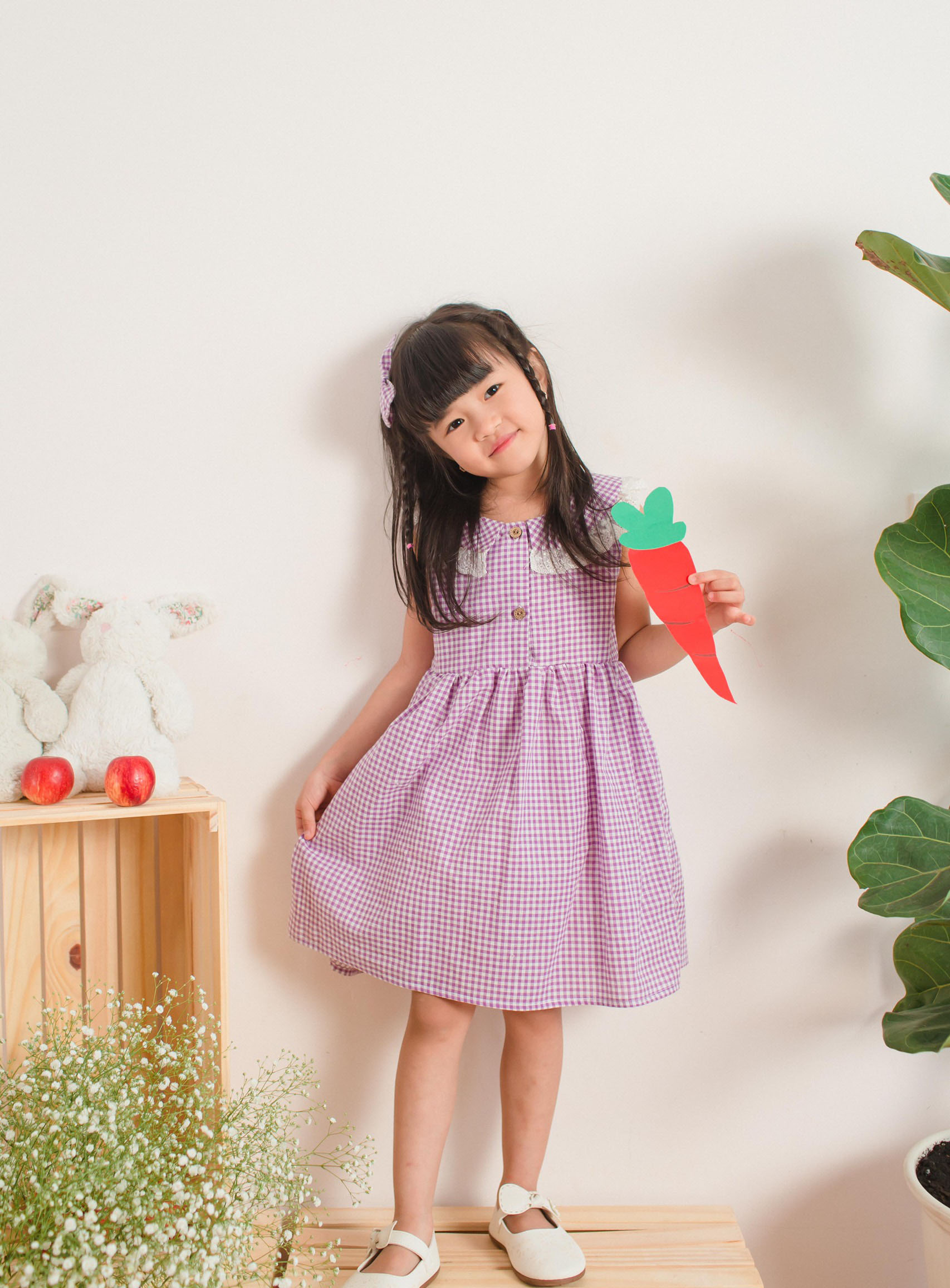 Đầm Xoè Caro Dành Cho Bé Từ 1 Đến 6 Tuổi
