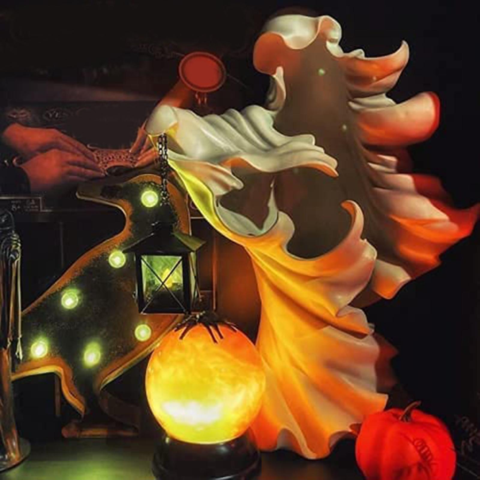 8" Resin Halloween Statue Figurine with Lantern Yard