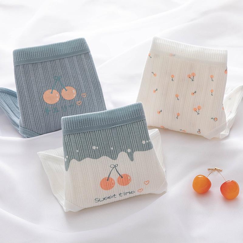 Quần Lót Nữ Cotton Kháng Khuẩn Cherry Ngang Eo . Hàng Loại Đẹp.