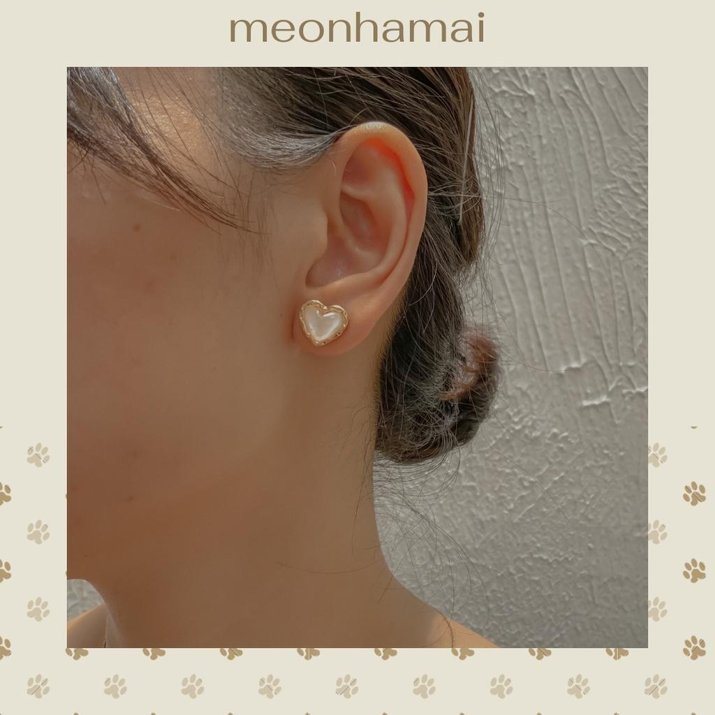 Khuyên tai tim đá bạc 925