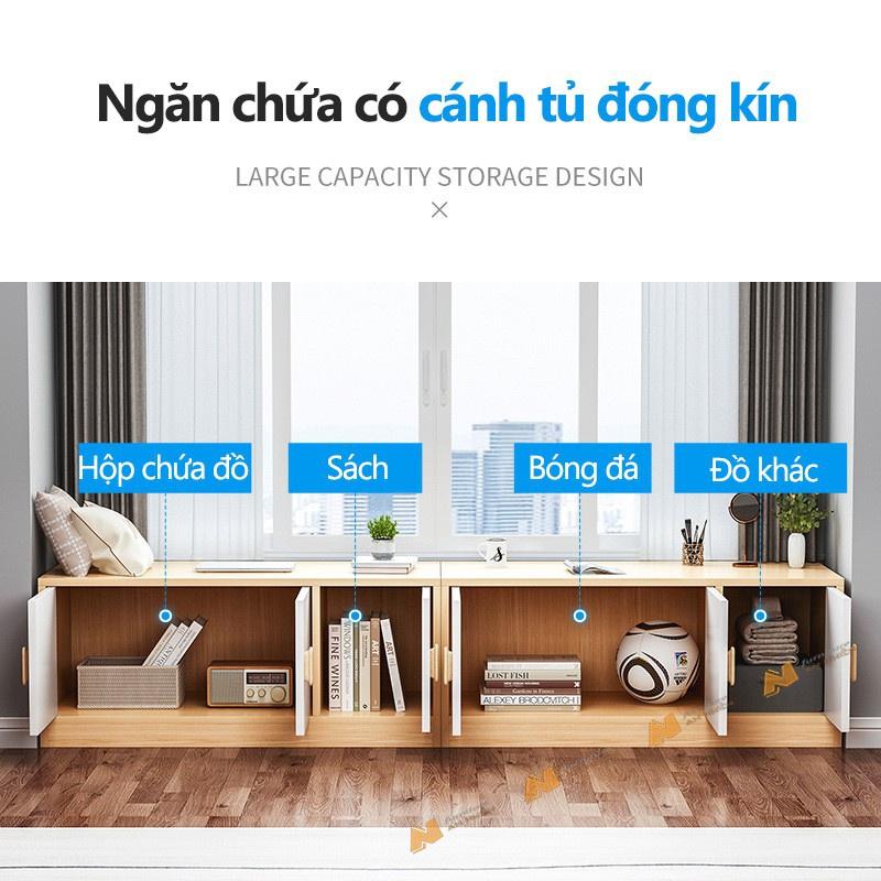 Made in VN Tủ gỗ thấp tủ kê cửa sổ, ban công nhiều ngăn có cánh cửa gỗ mdf 17mm công ty Mộc Phát AN028