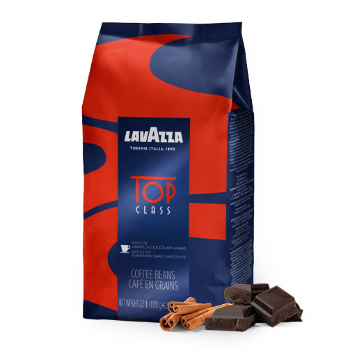 Cà phê hạt Lavazza Espresso Top Class Coffee Beans [Made in Italy] - 1kg - 50% Robusta và 50% Arabica , hương vị chocolate, quế.