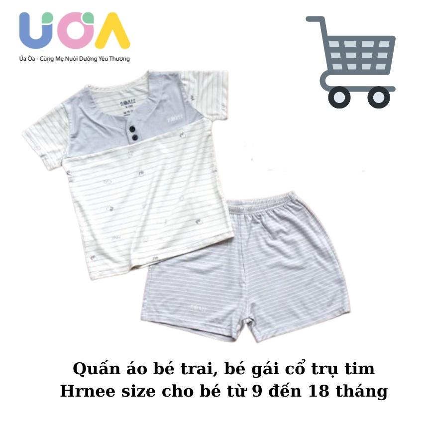 Quấn áo bé trai, bé gái cổ trụ tim Hrnee size cho bé từ 9 đến 18 tháng - Ghi