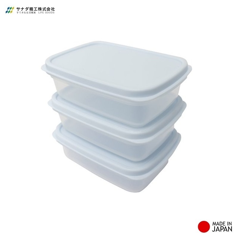 Bộ 03 hộp nhựa nắp mềm Fit in Pack 300ml đựng & bảo quản thực phẩm - nội địa Nhật Bản
