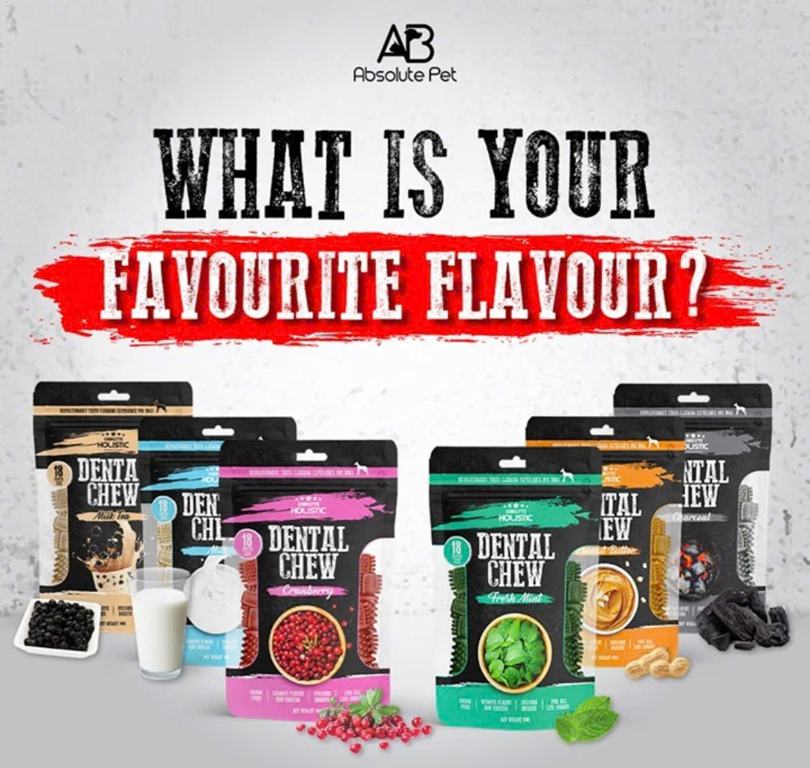 Thanh gặm sạch răng thơm miệng cho chó ABSOLUTE HOLISTIC DENTAL CHEW PET