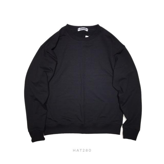 Áo nỉ cotton chui đầu, không mũ/ sweater trơn