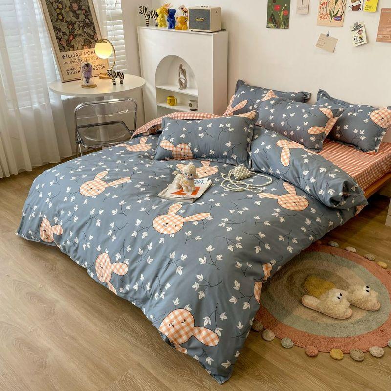 Mẫu Mới Bộ Chăn Ga Cotton Poly Phong Cách Hàn Quốc. Mẫu Kute Mới Về