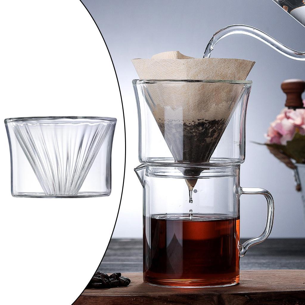 Glass Coffee Dripper Coffee Sharing Pot Removable Coffee Cone Brewer Filter