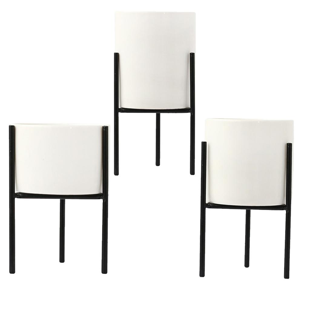 3 Sắt Vật Có Hoa Đứng Vườn Dụng Cụ Bào Mọng Nước Hoa Kệ Giá Đen