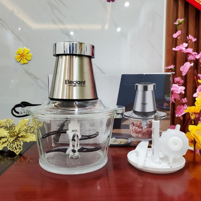 Máy Xay Thịt Đa Năng 2Lít Elegant FC-J08 Xay Thịt,Bóc Tỏi,Đánh Trứng Thương Hiệu Đức-Hàng chính hãng