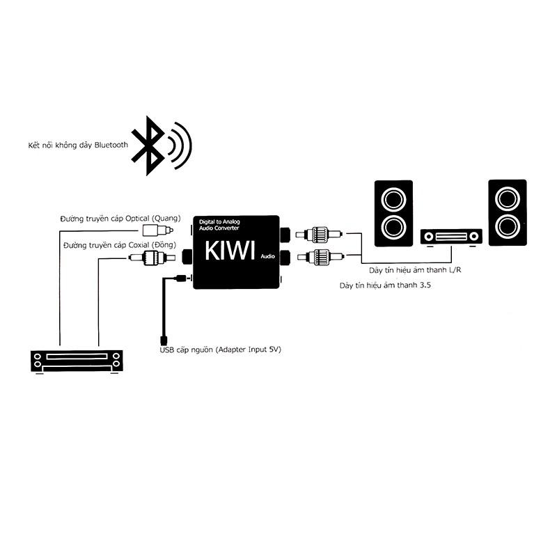 Bộ chuyển đổi âm thanh Kiwi KA08 CHÍNH HÃNG tặng kèm pin