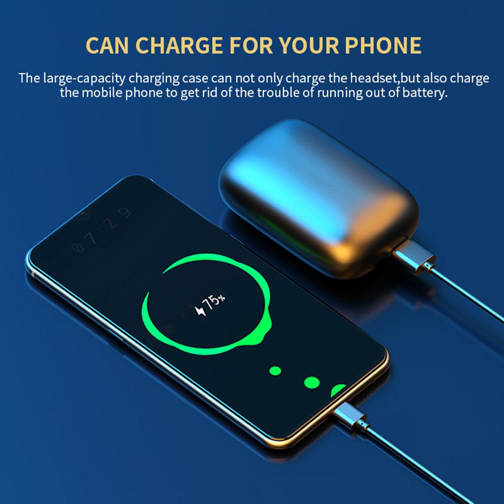 Bluetooth Earphone Earbuds Mini Wireless Headphones,Bone Conduction, Built-in Mic, True Wireless Bluetooth 5.0 in-Ear Headsets, 2000mA Charging Box