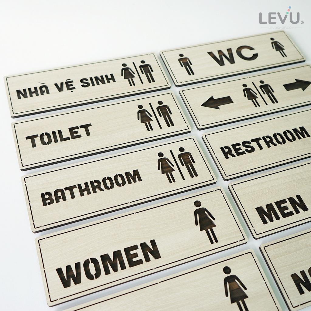 Bảng tên phòng dán cửa nhà vệ sinh WC - Toilet - Resroom - Bathroom LEVU TL29S