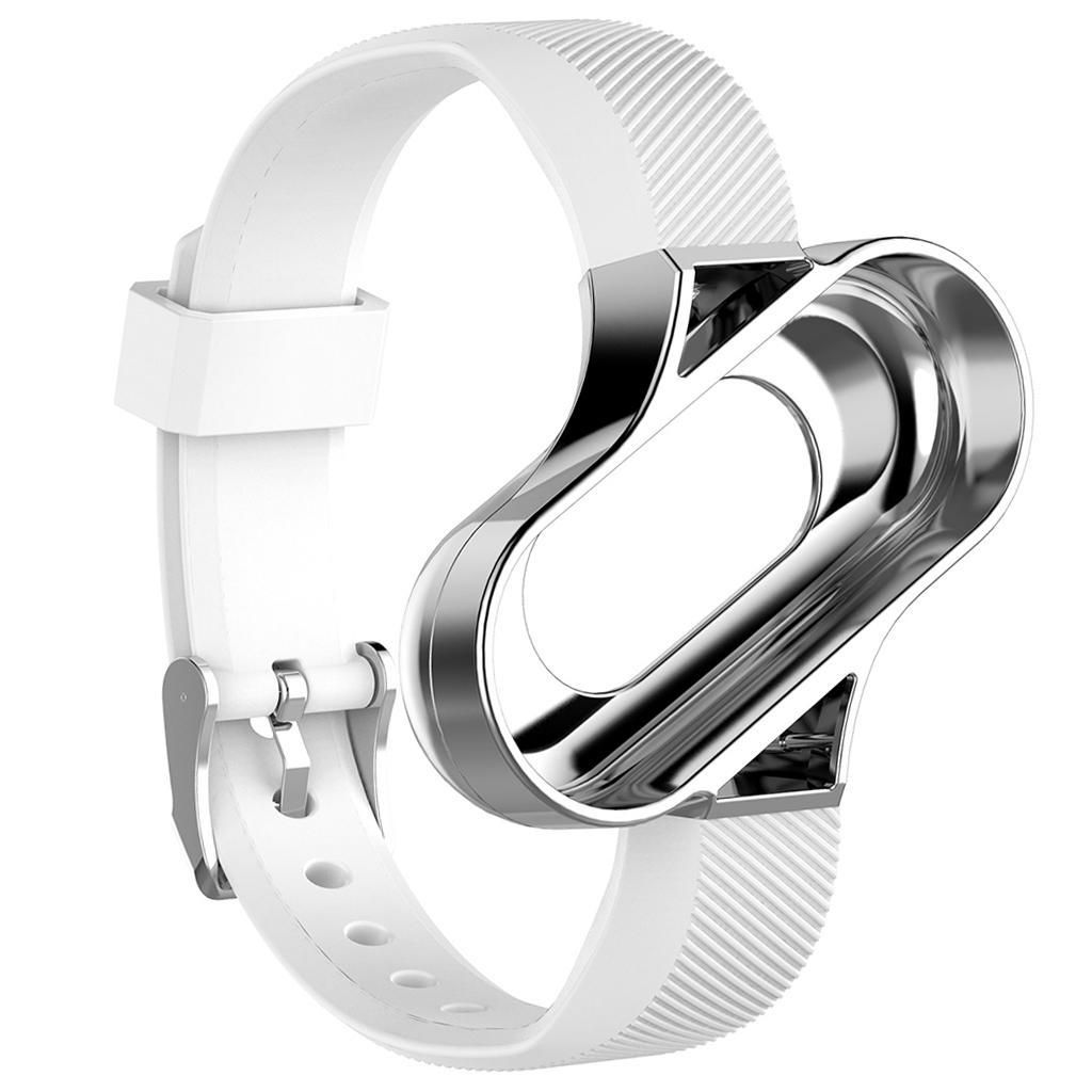 Compatible for Xiaomi Mi Band 3 Replacement Band,Replacement Wristband Smart Bracelet Strap with Metal Frame for Mi Band 3 Watch