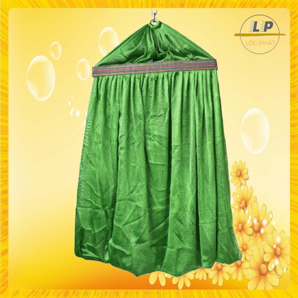 Võng lưới khổ rộng size lớn cán thép gần 60cm,- Chất liệu 100 Sợi polyester - Lưới 2 lớp dày mềm chắc chắn, đã căng kim, ít giãn - 2m3 - Xanh lá