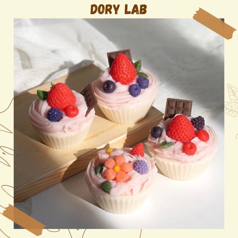 Combo Làm Nến Bánh Cupcake Dâu Tây Nhiều Mùi Hương - Dory Lab
