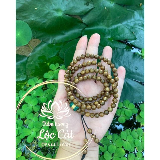 Vòng tay trầm hương thơm dịu nhẹ mix ngọc lu thống may măn bình an | Đỏ| Xanh| Trắng | size 6-8li nam nữ