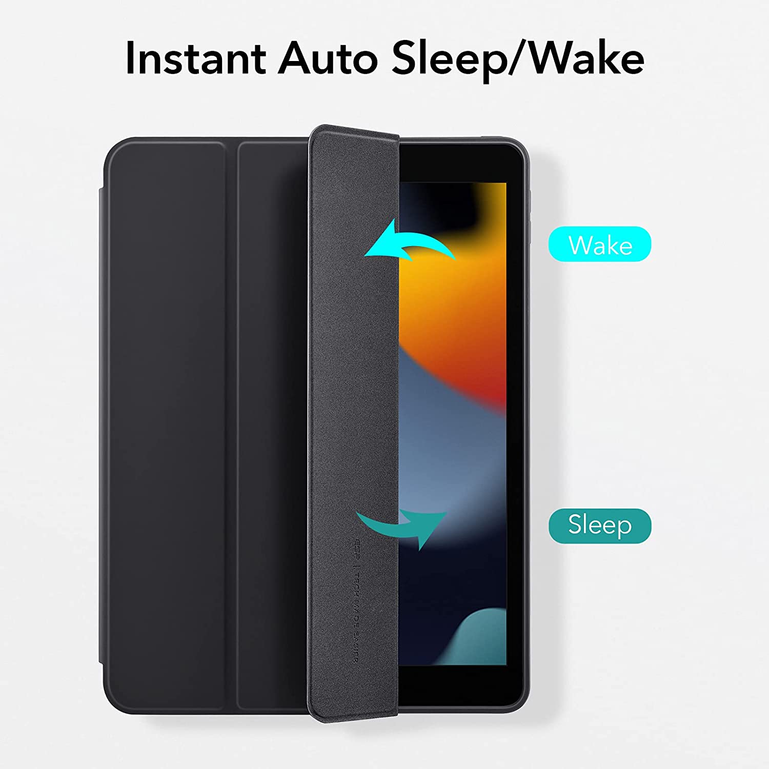 Bao da dành cho iPad Gen 9 10.2 inch 2021 ESR Rebound Pencil Slim Smart Case - Hàng Nhập Khẩu