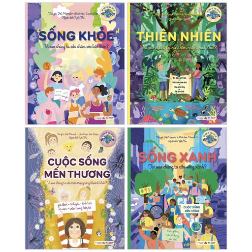 Sách - Bộ Sách Xây Dựng Lối Sống Tích Cực - Sống Xanh + Sống Khỏe + Cuộc Sống Mến Thương + Thiên Nhiên (Bộ 4 Cuốn)