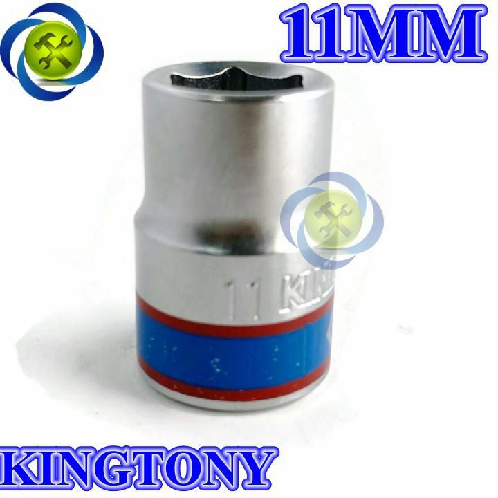 Tuýp 11mm 3/8 Kingtony 333511M loại ngắn 6 cạnh màu trắng