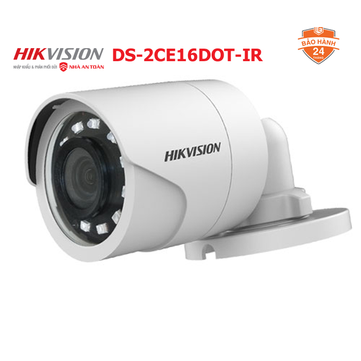 Camera thân HDTVI 2MP hồng ngoại 25m Hikvision DS-2CE16D0T-IR - Hàng chính hãng Nhà An Toàn