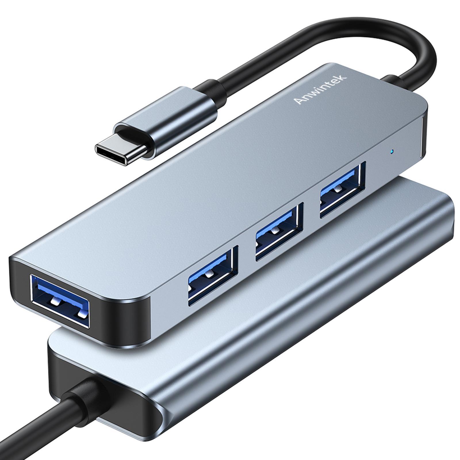 Aluminum Slim to USB 3.0 USB 2.0 4 Port Hub Adapter