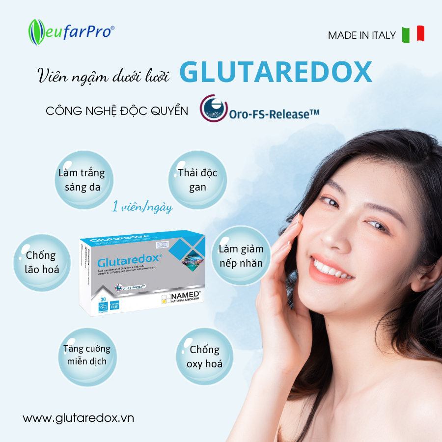 Glutaredox làm trắng sáng da, thải độc gan, chống lão hoá và tăng cường miễn dịch