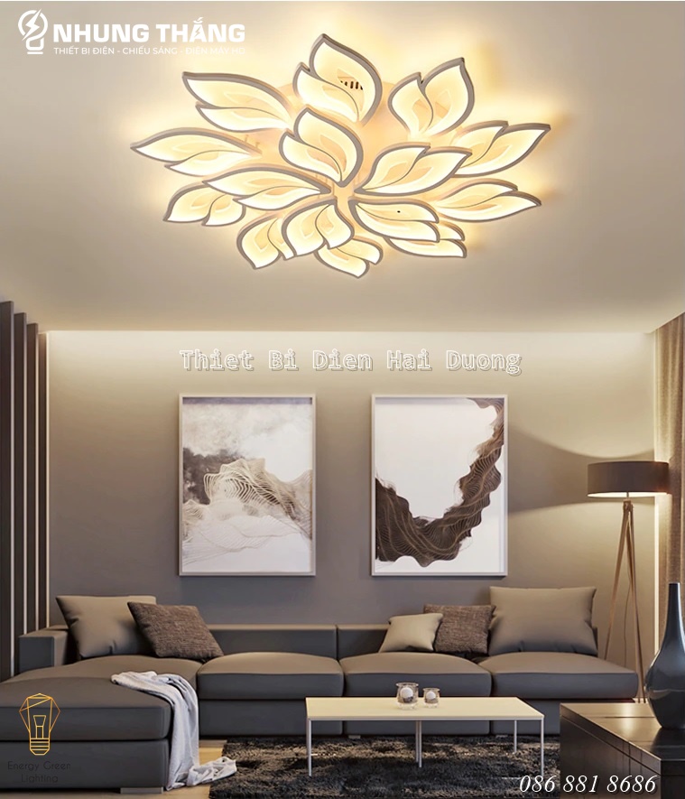 Đèn LED Ốp Trần Đuôi Cáo Decor 15 Cánh NT-039 - 3 Chế Độ Ánh Sáng -Tăng Giảm Ánh Sáng - Điều Khiển Từ Xa - Có Video