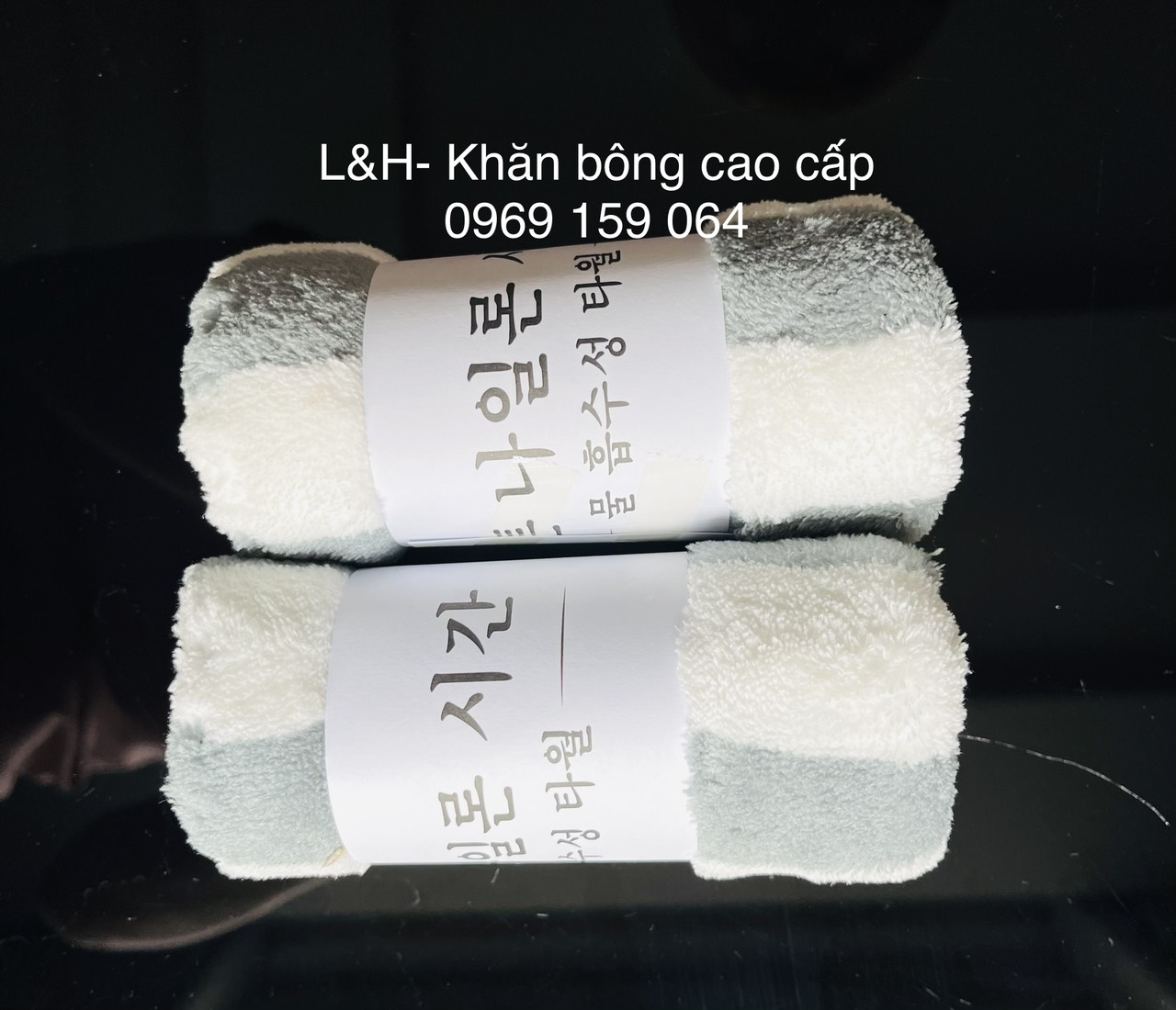Khăn mặt lông cừu kẻ viền to, Kt 30x50cm