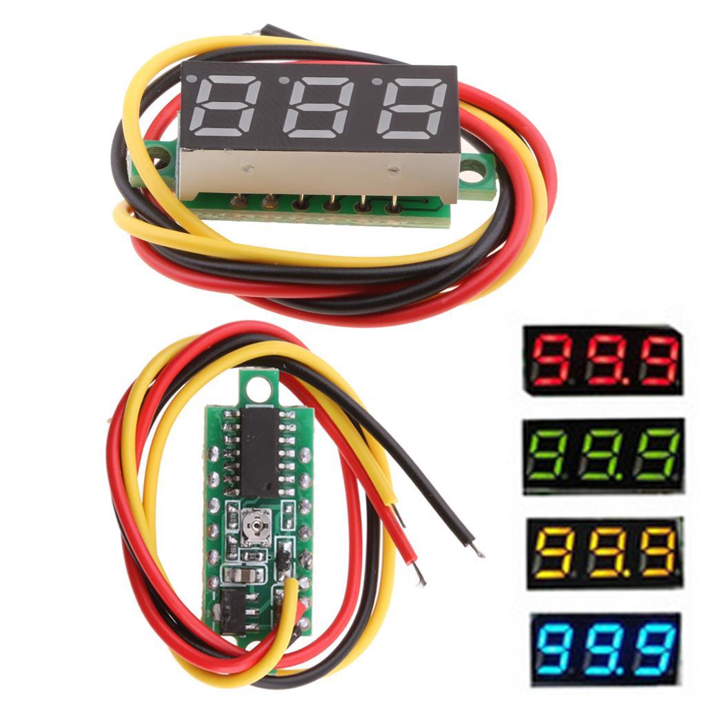 LED Digital Voltmeter 0.28inch Three 0-100V Voltage Gauge Tester Red
